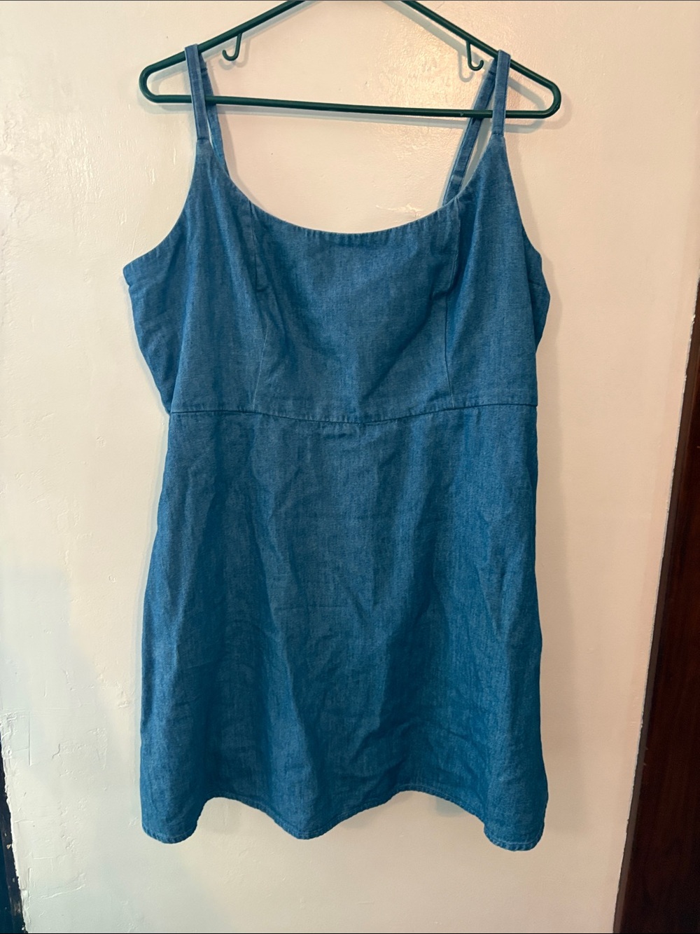 Old Navy Blue Denim-like Slip Dress Size XL 100% Cotton